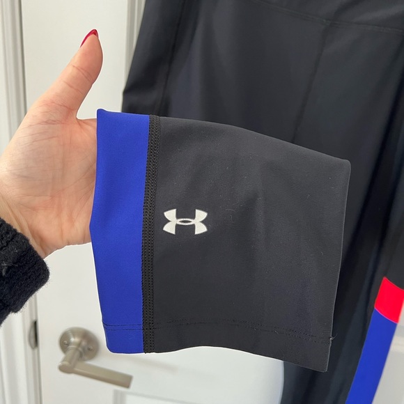 Under Armour Heat Gear Cropped Colourblock Leggings - Picture 3 of 4